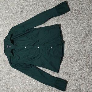 Emerald Green V Neck Blouse